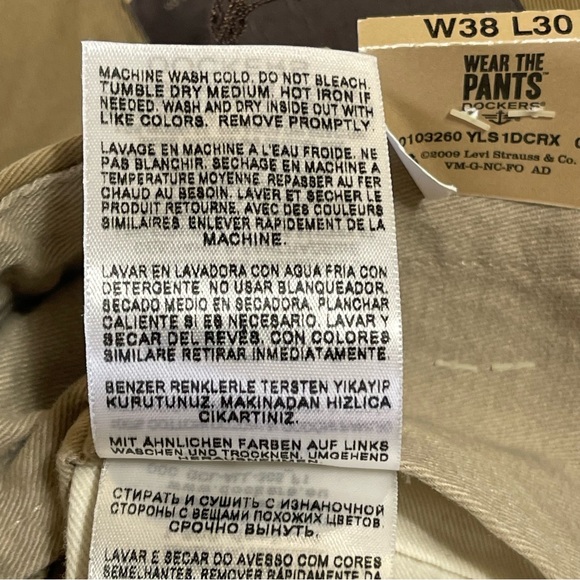 2010 Dockers K-1 Khakis Straight Fit Men’s Size 38x30 Beige Button Fly NWT - Picture 11 of 16
